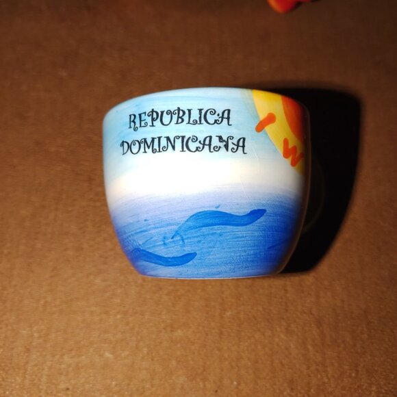 Colorful Crab-Themed Ceramic Souvenir Espresso Cup With Holder - Picture 2 of 6